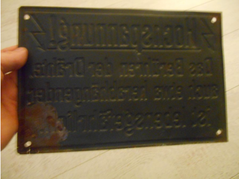 Original panel/board from the concentration camp Gross-Rosen! Found in the area, in a house!